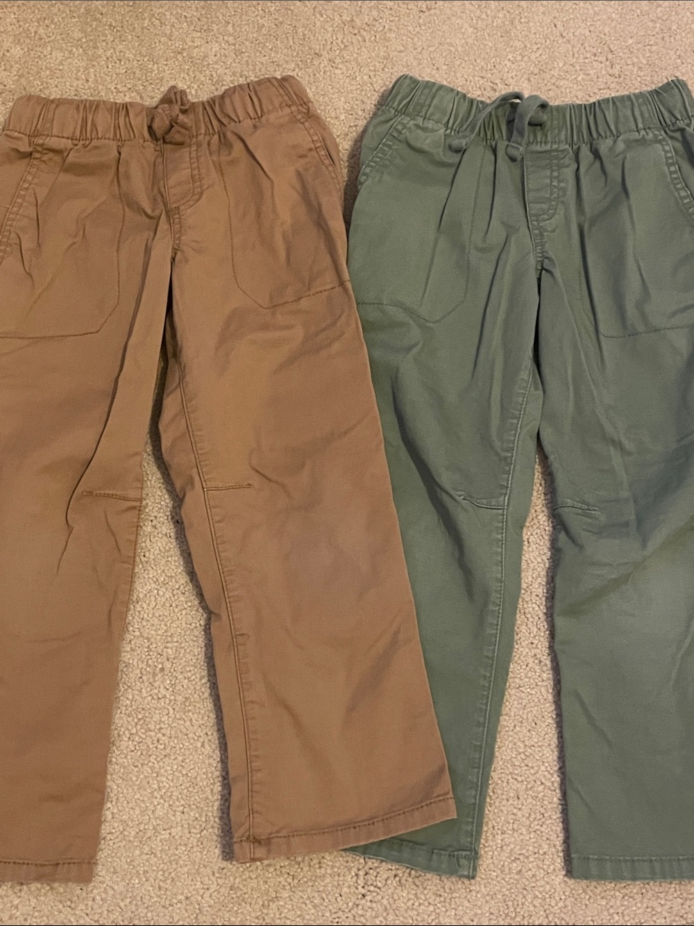 Cat & Jack Straight Leg Boys Boys Bundle of Pants - Olive and Khaki